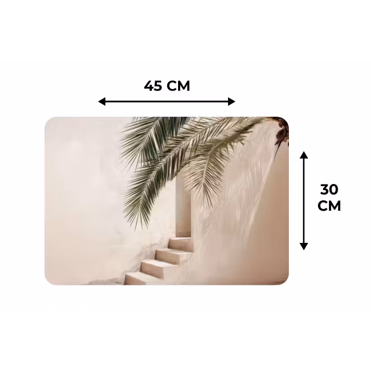 Palmboom - Schaduw - Trap - Beige Placemat vinyl groot -specs