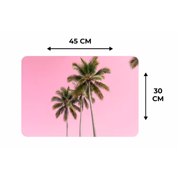 Palmboom - Tropisch - Pink Placemat vinyl groot -specs