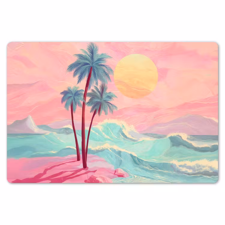 Palmbomen - Golven - Zee Placemat vinyl groot -zzsfeer1_Kitchenyeah-website