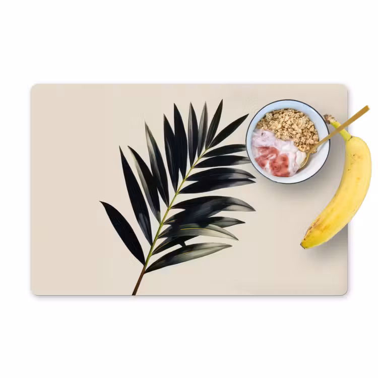 Palmblad - Subtiel - Groen - beige Placemat vinyl groot -zzzproduct_Kitchenyeah-website