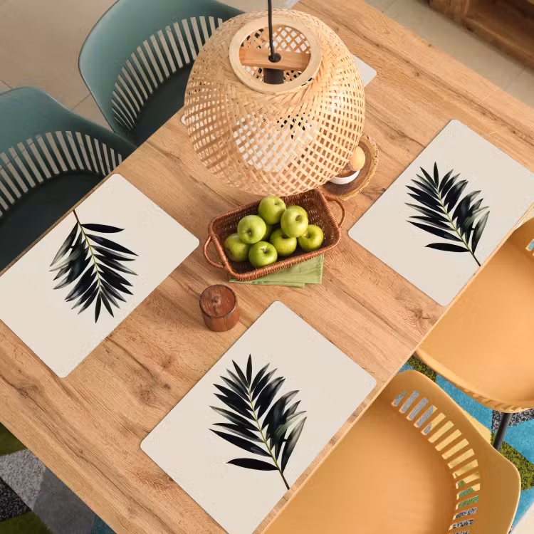 Palmblad - Subtiel - Groen - beige Placemat vinyl groot -zzsfeer5_Kitchenyeah-website