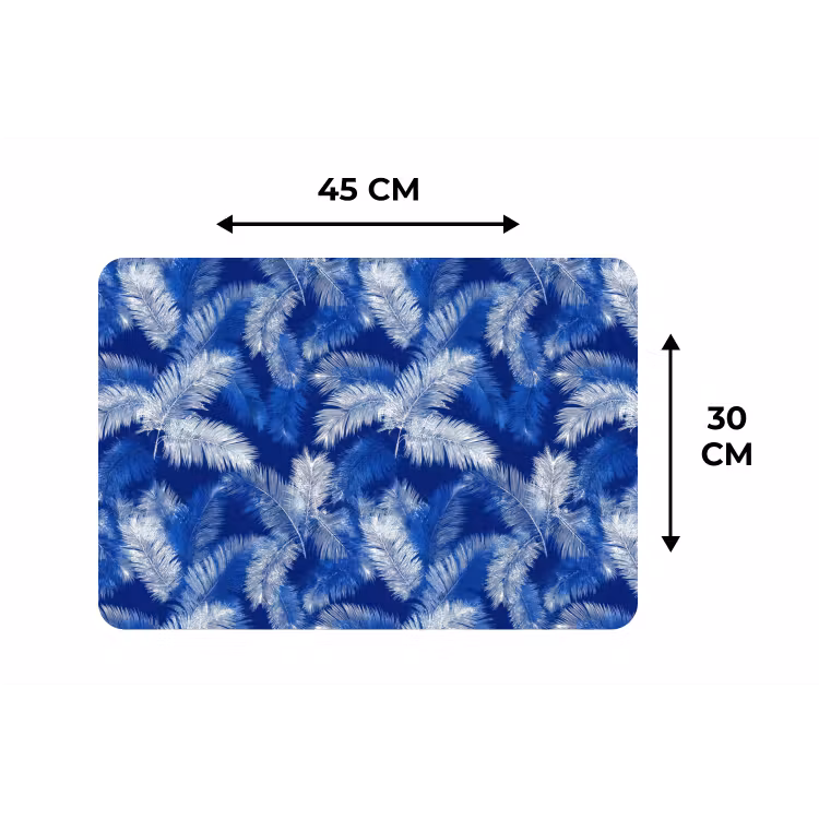 Palmblad - Patroon - Blauw Placemat vinyl groot 368 -specs