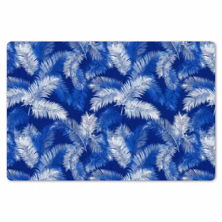 Palmblad - Patroon - Blauw Placemat vinyl groot 368 -zzsfeer1_Kitchenyeah-website