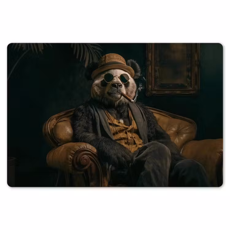 Panda - Hoed - Bril - Pak Placemat vinyl groot -zzsfeer1_Kitchenyeah-website