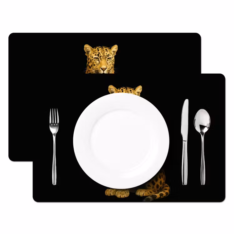 Panter - Realistisch - Bruin Placemat vinyl groot -zzsfeer2_Kitchenyeah-website