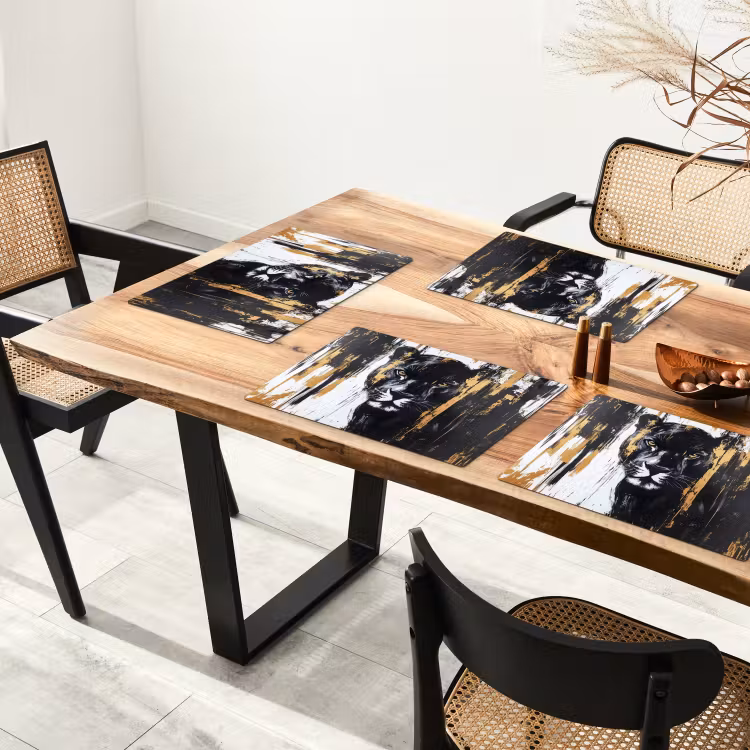 Panter - Zwart - Abstract - Verfstreken Placemat vinyl groot -zzsfeer4_Kitchenyeah-website