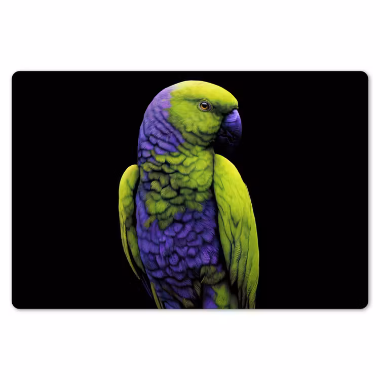 Papegaai - Veren - Opvallend - Groen Placemat vinyl groot -zzsfeer1_Kitchenyeah-website