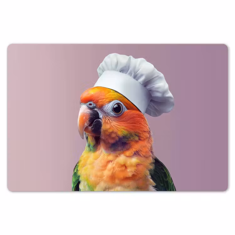 Papegaai - Koksmuts - Nieuwsgierig - Vogel Placemat vinyl groot -zzsfeer1_Kitchenyeah-website