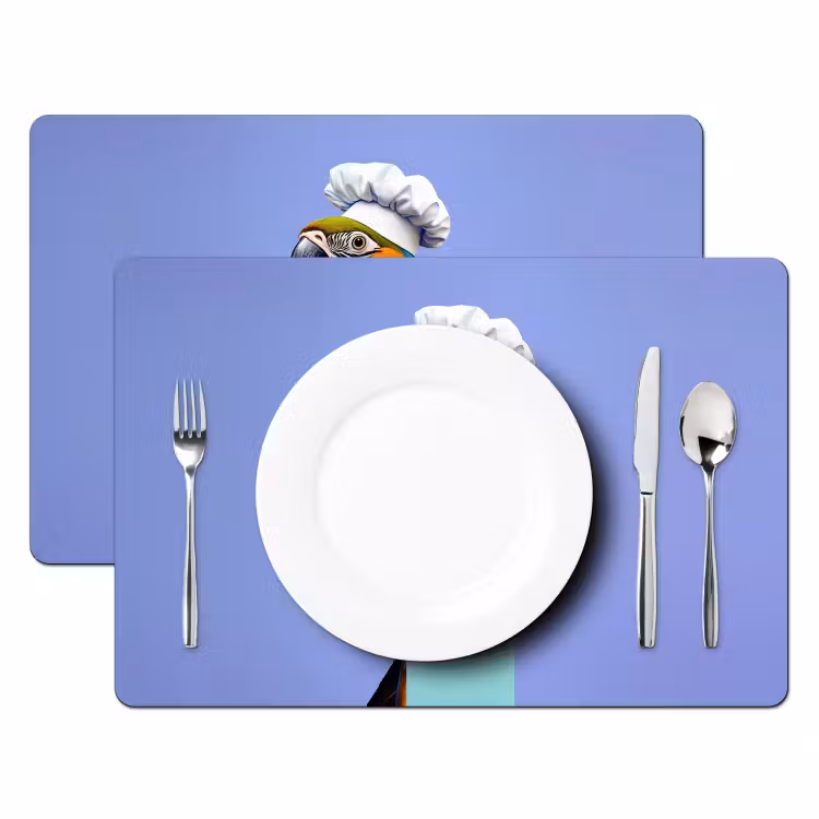 Papegaai - Koksmuts - Vogel - Leuk Placemat vinyl groot -zzsfeer2_Kitchenyeah-website
