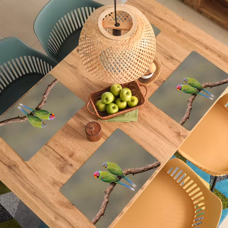 Papagaai - Tak - Natuur - Kleurrijk Placemat vinyl groot -zzsfeer5_Kitchenyeah-website