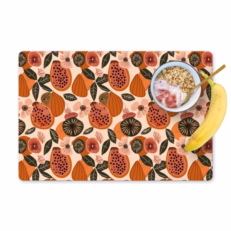 Papaja - Bloesem - Oranje Placemat vinyl groot 368 -zzzproduct_Kitchenyeah-website
