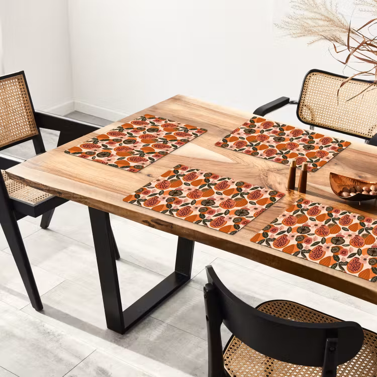 Papaja - Bloesem - Oranje Placemat vinyl groot 368 -zzsfeer4_Kitchenyeah-website