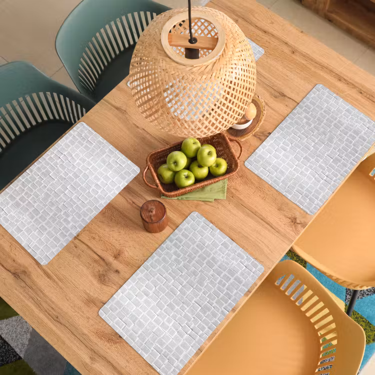 Papier - Overlappend - Textuur - Modern - Wit Placemat vinyl groot -zzsfeer5_Kitchenyeah-website