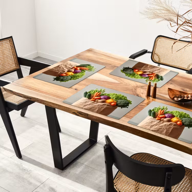 Papieren - Boodschappen - Groente - Kleurrijk Placemat vinyl groot -zzsfeer4_Kitchenyeah-website