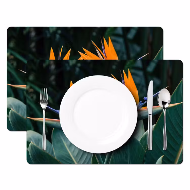 Paradijsvogel - Bloem - Exotisch Placemat vinyl groot -zzsfeer2_Kitchenyeah-website