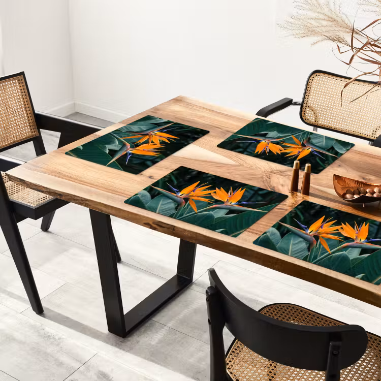 Paradijsvogel - Bloem - Exotisch Placemat vinyl groot -zzsfeer4_Kitchenyeah-website