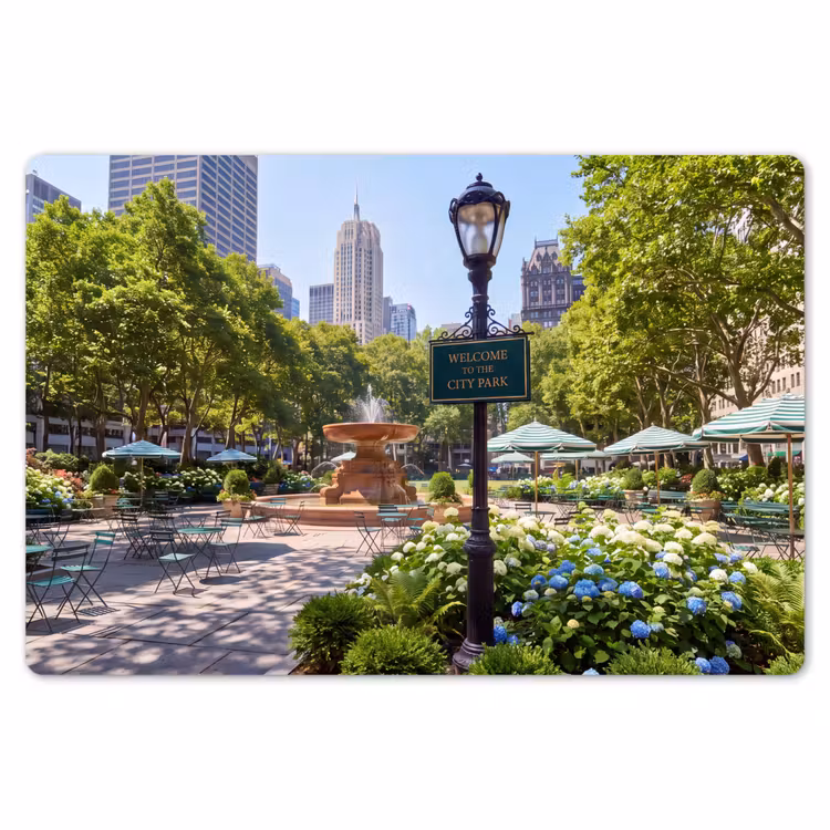 Park - Fontein - Stad - Natuur Placemat vinyl groot -zzsfeer1_Kitchenyeah-website
