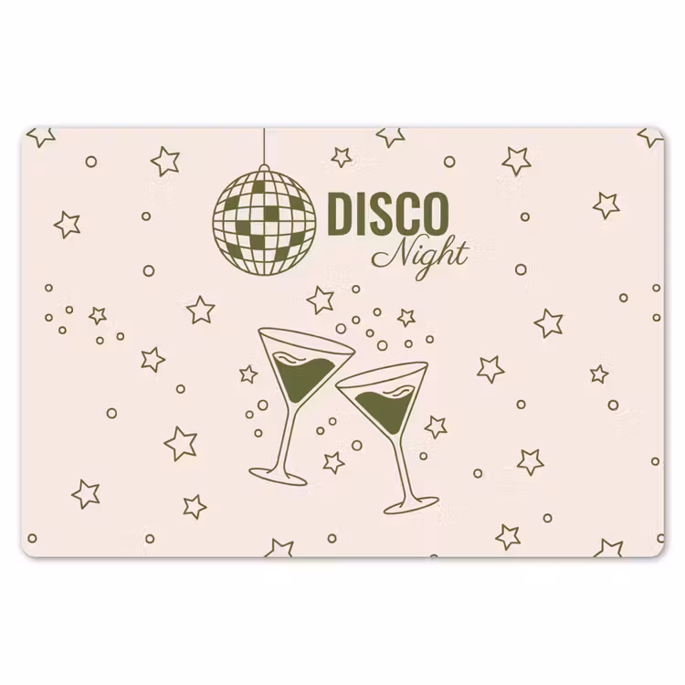 Feest - Disco - Drank - Illustratie - Groen Placemat vinyl groot -zzsfeer1_Kitchenyeah-website