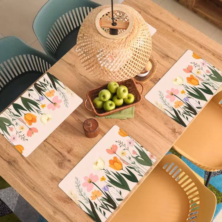 Pasteltinten - Bloemen - Illustratie Placemat vinyl groot -zzsfeer5_Kitchenyeah-website
