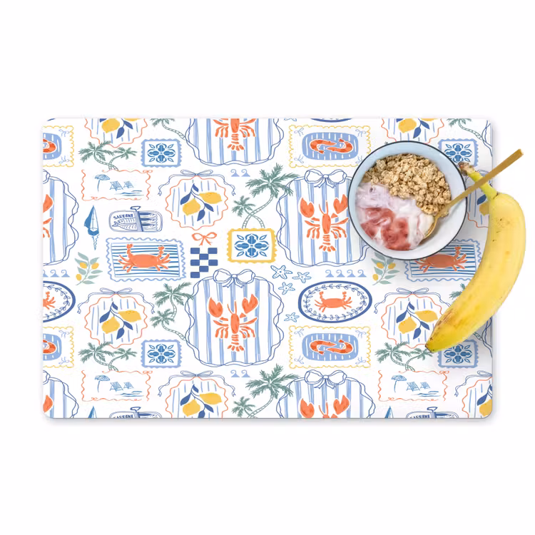 Zee - Sfeer - Krab - Blauw Placemat vinyl groot 368 -zzzproduct_Kitchenyeah-website