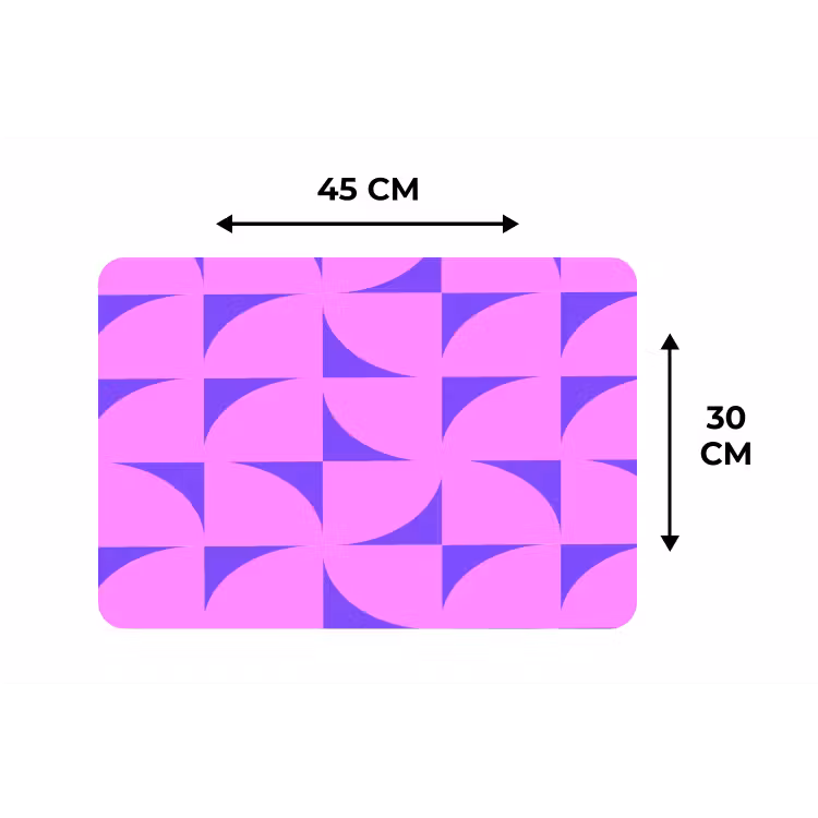 Kwadranten - Paars - Roze - Vierkanten Placemat vinyl groot 368 -specs