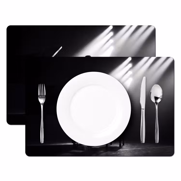 Persoon - Piano - Muziek - Zwart-wit - Podium Placemat vinyl groot -zzsfeer2_Kitchenyeah-website