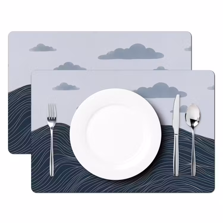 Persoon - Surfen - Oceaan - Natuur - Modern Placemat vinyl groot -zzsfeer2_Kitchenyeah-website