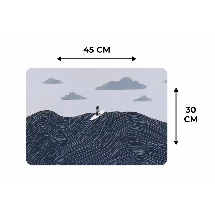 Persoon - Surfen - Oceaan - Natuur - Modern Placemat vinyl groot -specs