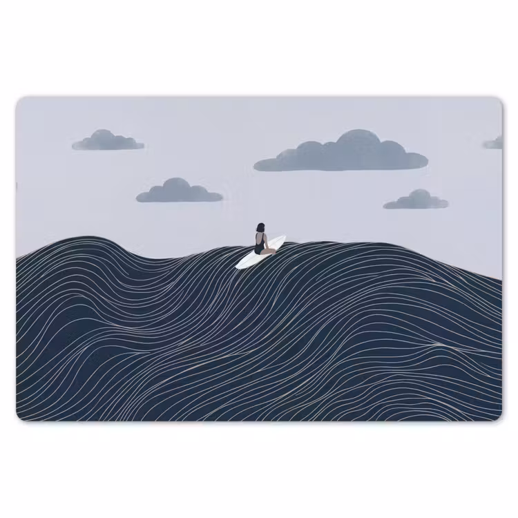 Persoon - Surfen - Oceaan - Natuur - Modern Placemat vinyl groot -zzsfeer1_Kitchenyeah-website