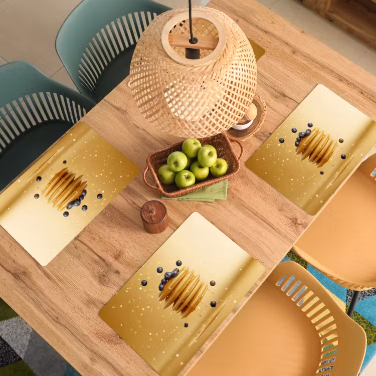 Pannenkoeken - Eten - Honing - Geel Placemat vinyl groot -zzsfeer5_Kitchenyeah-website
