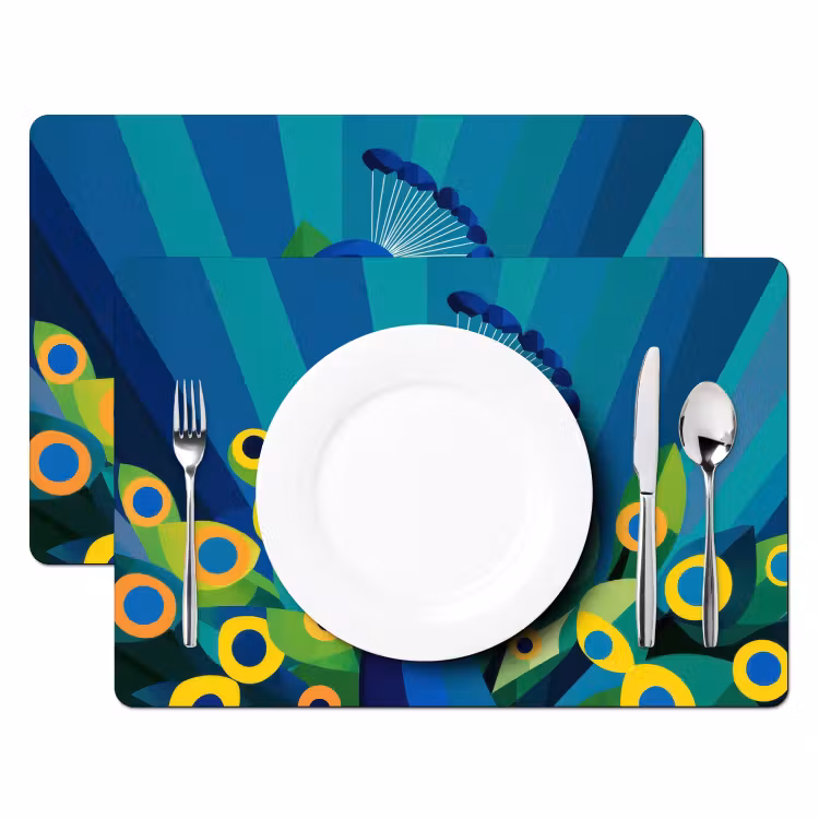 Pauw - Cirkels - Blauw Placemat vinyl groot -zzsfeer2_Kitchenyeah-website
