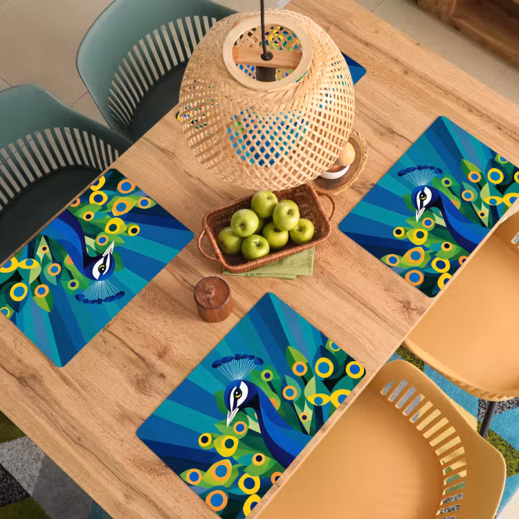 Pauw - Cirkels - Blauw Placemat vinyl groot -zzsfeer5_Kitchenyeah-website