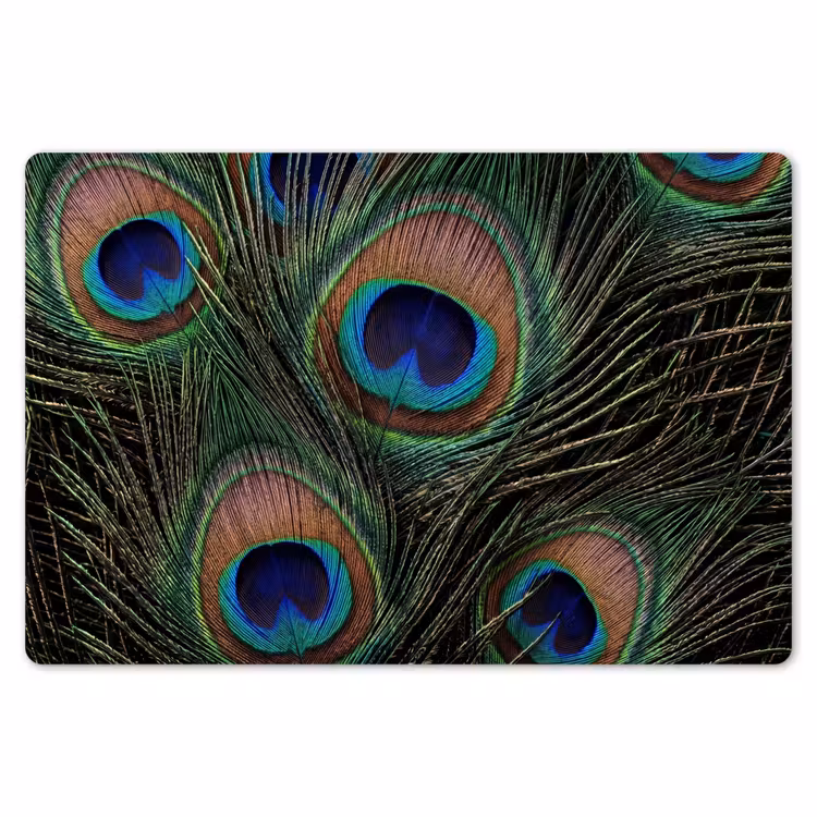 Pauwenveren - Klassiek - Groen Placemat vinyl groot -zzsfeer1_Kitchenyeah-website