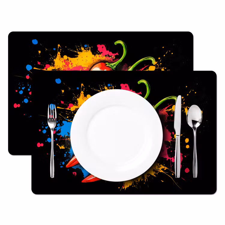 Peper - Graffiti - Verf - Abstract - Modern - Kleurrijk Placemat vinyl groot -zzsfeer2_Kitchenyeah-website