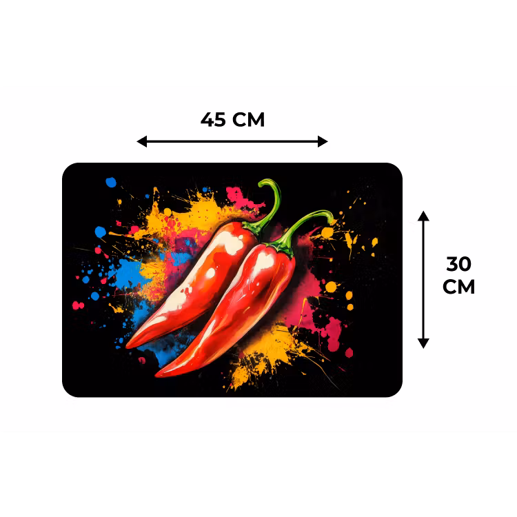 Peper - Graffiti - Verf - Abstract - Modern - Kleurrijk Placemat vinyl groot -specs