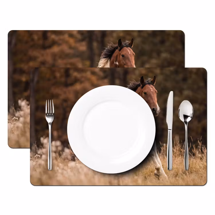 Paard - Bruin - Gras Placemat vinyl groot -zzsfeer2_Kitchenyeah-website
