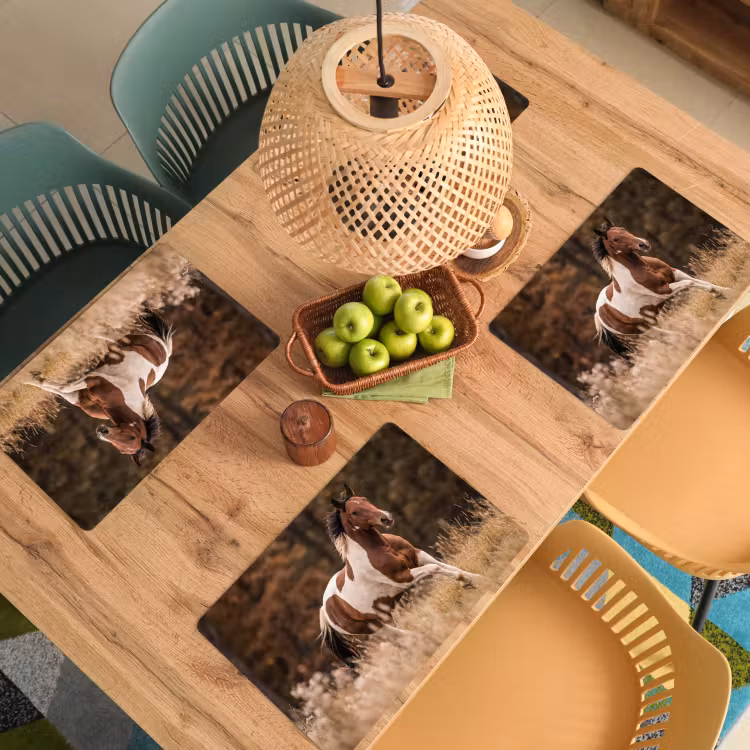 Paard - Bruin - Gras Placemat vinyl groot -zzsfeer5_Kitchenyeah-website