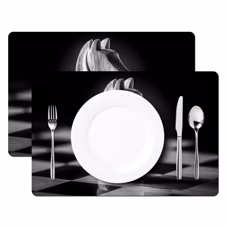 Paard - Hout - Schaalbord - Zwart Placemat vinyl groot -zzsfeer2_Kitchenyeah-website