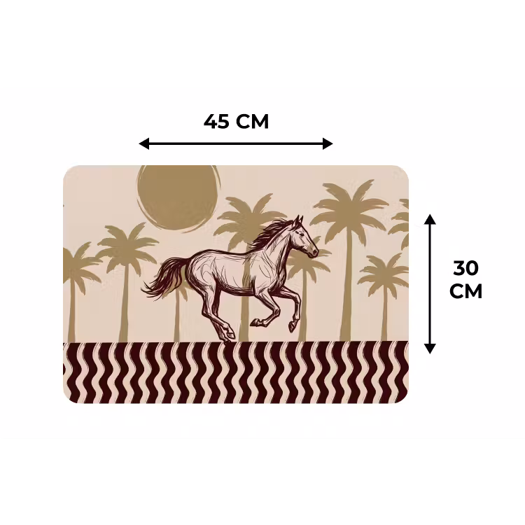 Paard - Galopperend - Woestijn - Illustratie Placemat vinyl groot -specs