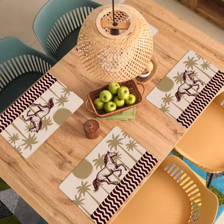Paard - Galopperend - Woestijn - Illustratie Placemat vinyl groot -zzsfeer5_Kitchenyeah-website