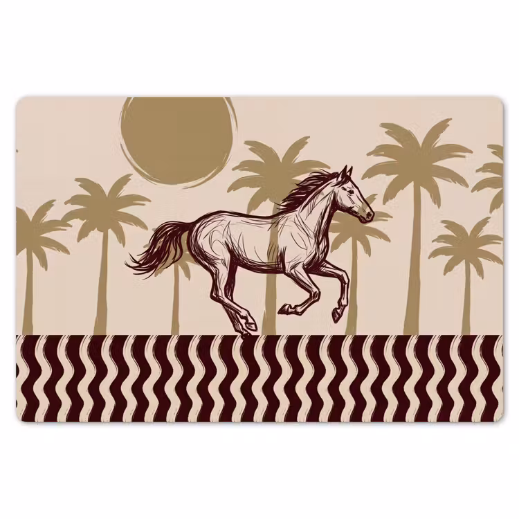Paard - Galopperend - Woestijn - Illustratie Placemat vinyl groot -zzsfeer1_Kitchenyeah-website