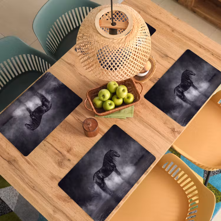 Paard - Magisch - Zwart Placemat vinyl groot -zzsfeer5_Kitchenyeah-website