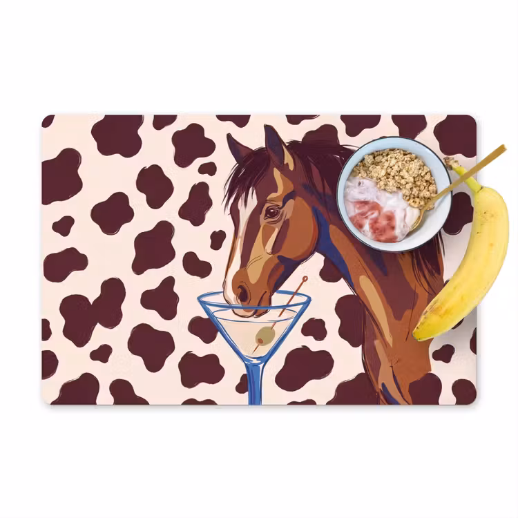 Paard - Martini - Dieren - Abstract - Bruin Placemat vinyl groot -zzzproduct_Kitchenyeah-website