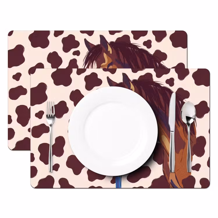 Paard - Martini - Dieren - Abstract - Bruin Placemat vinyl groot -zzsfeer2_Kitchenyeah-website