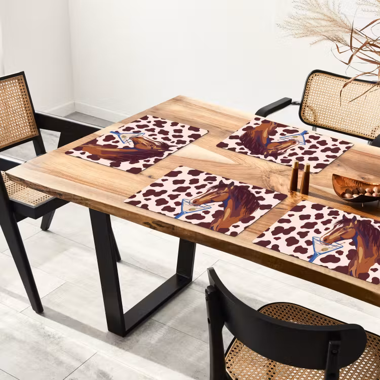 Paard - Martini - Dieren - Abstract - Bruin Placemat vinyl groot -zzsfeer4_Kitchenyeah-website