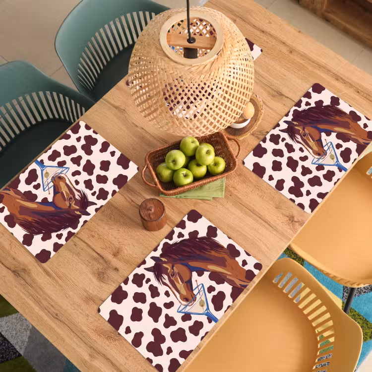 Paard - Martini - Dieren - Abstract - Bruin Placemat vinyl groot -zzsfeer5_Kitchenyeah-website