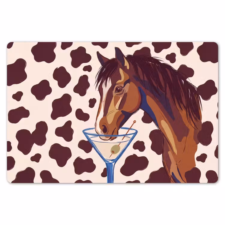 Paard - Martini - Dieren - Abstract - Bruin Placemat vinyl groot -zzsfeer1_Kitchenyeah-website