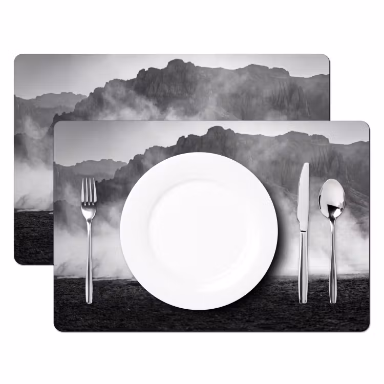 Paard - Ren - Stof - Zwart-wit - Dieren Placemat vinyl groot -zzsfeer2_Kitchenyeah-website