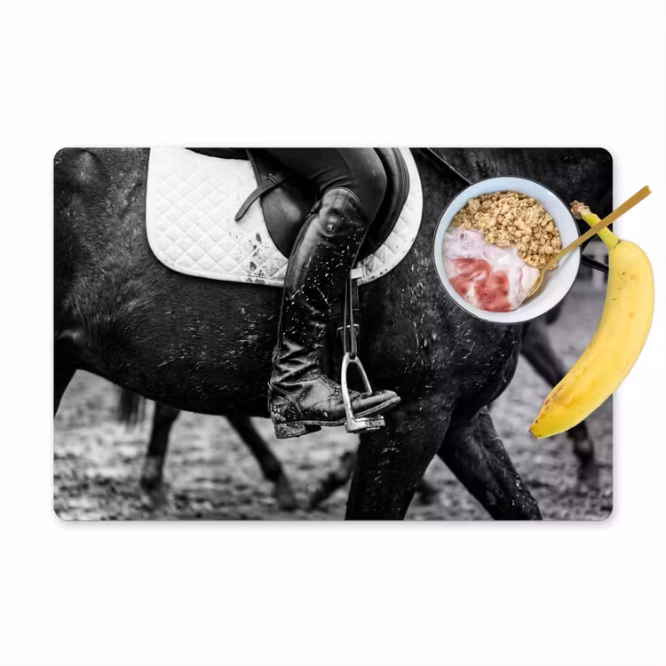Paard - Sport - Zwart - Wit Placemat vinyl groot -zzzproduct_Kitchenyeah-website