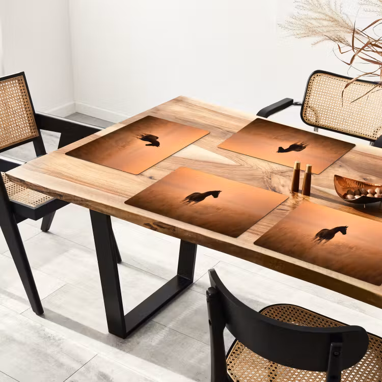 Paard - Grasveld - Zonsondergang Placemat vinyl groot -zzsfeer4_Kitchenyeah-website